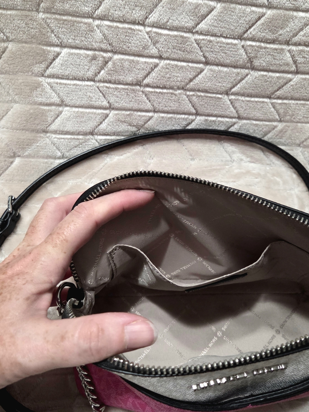 Michael Kors Pink Colorblock Dome Crossbody Bag- New Condition - Picture 6 of 6